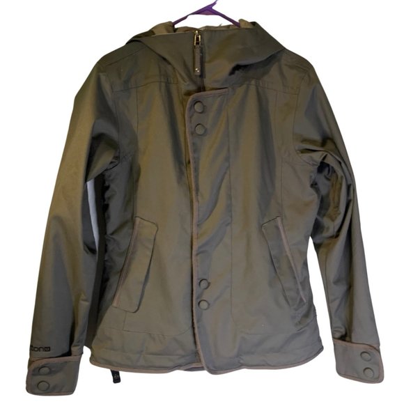 Burton Dryride Da Nang Snowboarding Jacket Women's Size M Gray Insulated Vents - Picture 1 of 12